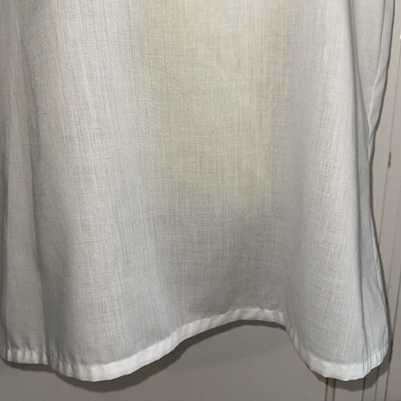 Vintage 60s/70s Judy Bond White Ruffled At Neck & Sleeves Eyelet Lace Blouse - Picture 3 of 8